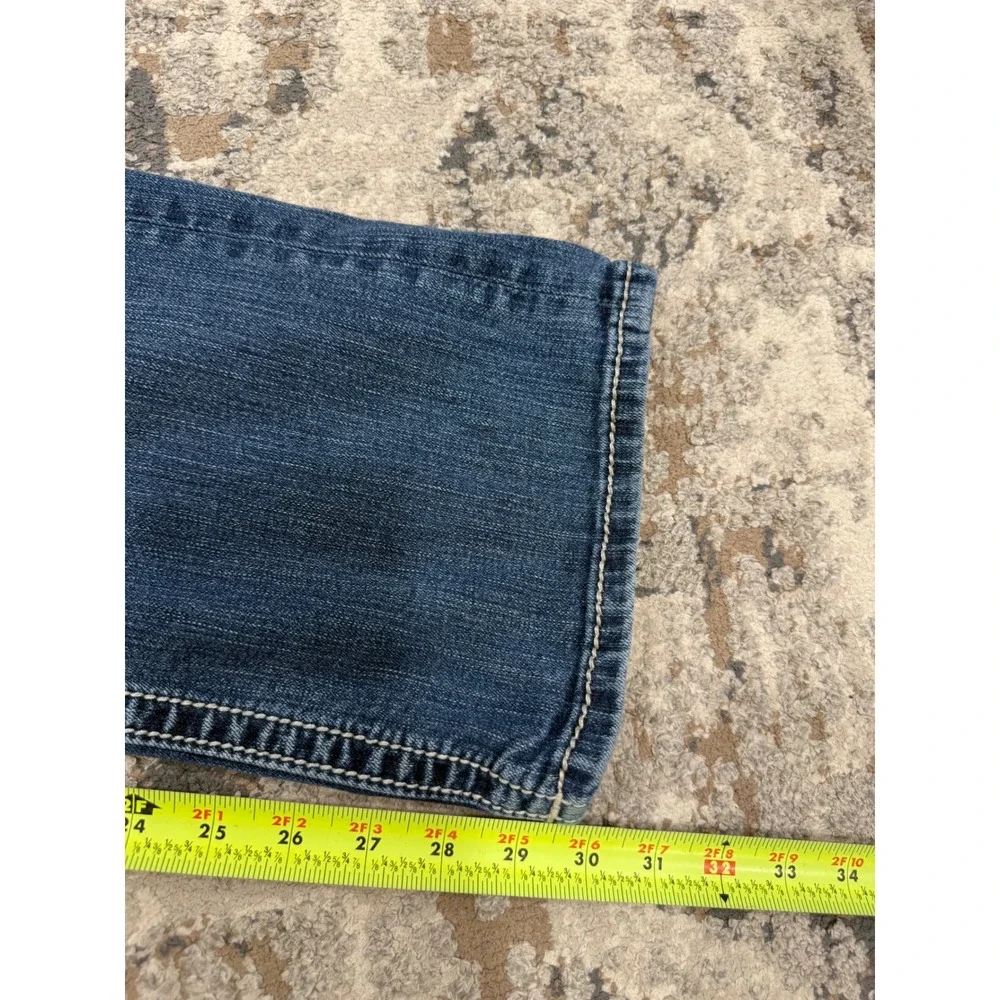 BKE Payton Bootcut Jeans Mens 34R Blue Mid Wash Flap Pocket Denim